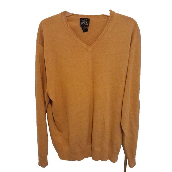 Jos A Banks Sweater Mens XL‎ Gold Signature Coll Long Sleeve 100% Pima Cotton - Picture 1 of 5